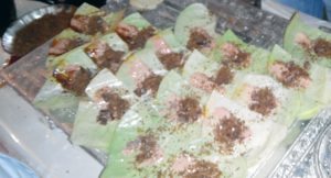 Picture showing the preparation of paan